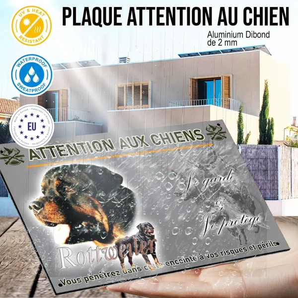 Panneau Image d'un Rottweiler avec texte