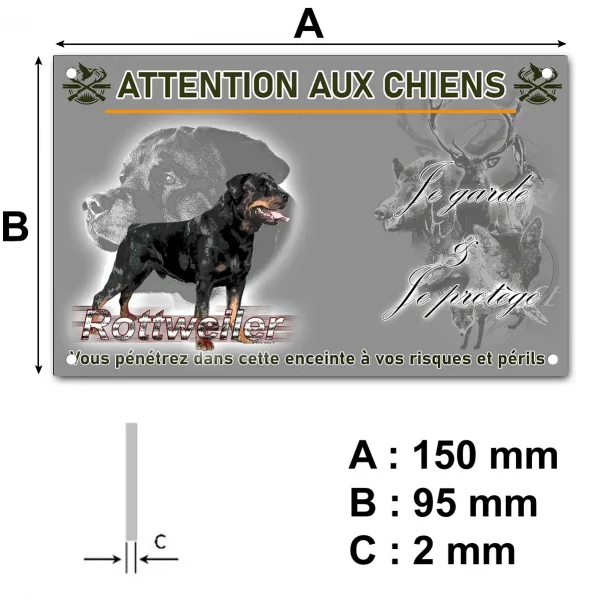 Plaque Illustration d'un Rottweiler avec visage et corps