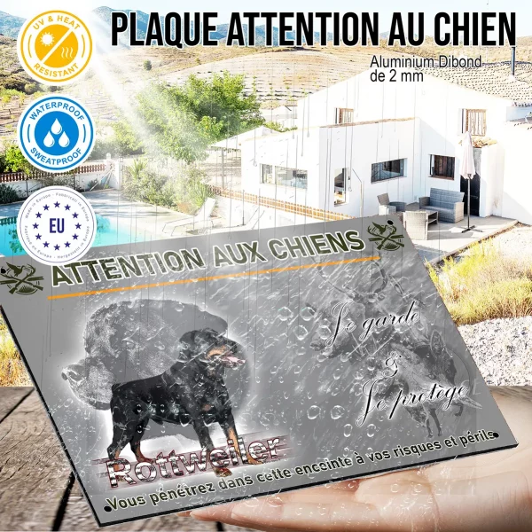 Panneau Illustration d'un Rottweiler avec visage et corps