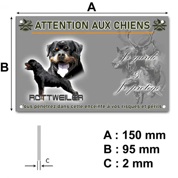 Plaque Illustration de deux Rottweilers avec le texte Rottweiler
