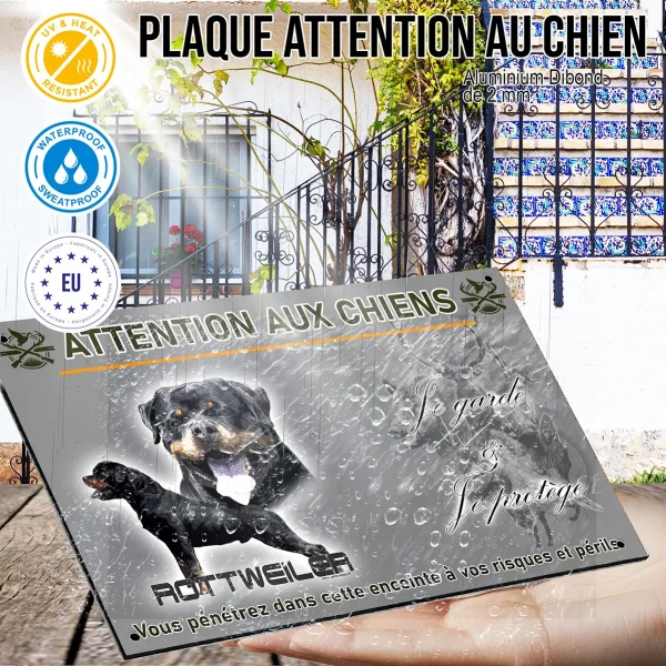 Panneau Illustration de deux Rottweilers avec le texte Rottweiler