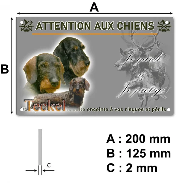 Panneau Visuel de Teckels avec têtes et un chien entier