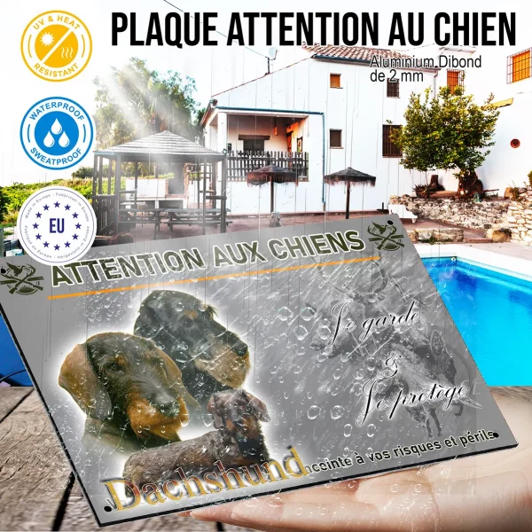Panneau Trois Dachshunds avec différents angles de vue
