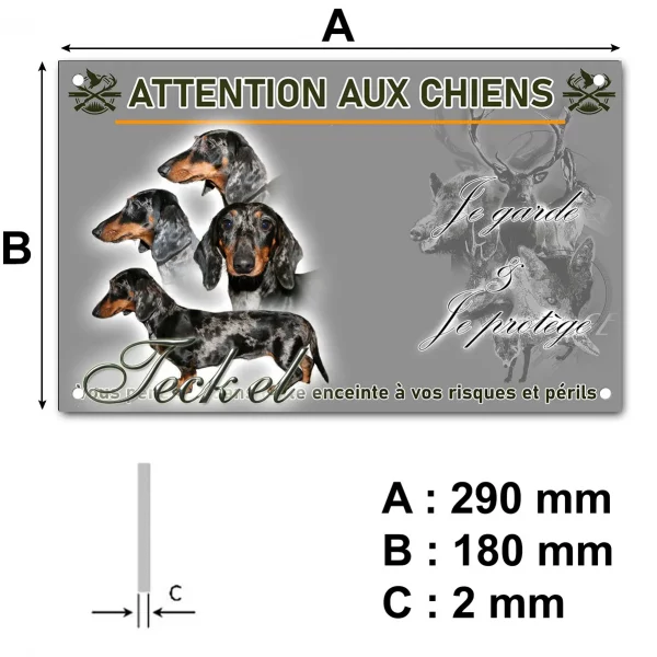 Pancarte Collage de Teckels avec différentes expressions