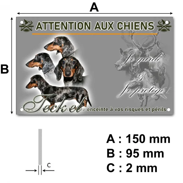 Plaque Collage de Teckels avec différentes expressions
