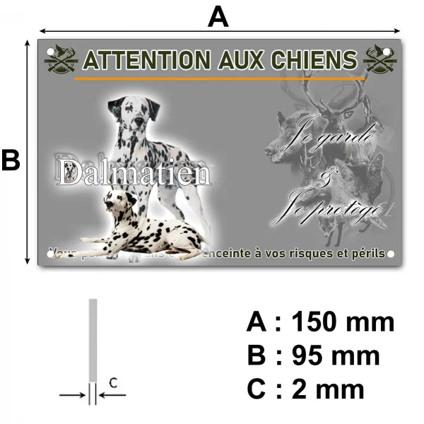 Plaque Portraits de plusieurs Dalmatiens avec texte
