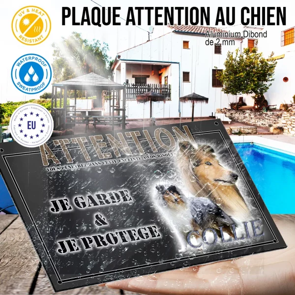 Panneau chien de garde Deux collies