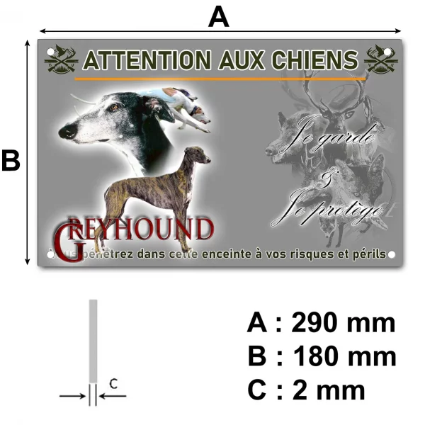 Pancarte Montage graphique de Greyhounds en profil et entier