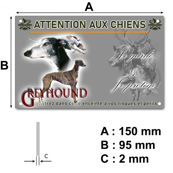 Plaque Montage graphique de Greyhounds en profil et entier