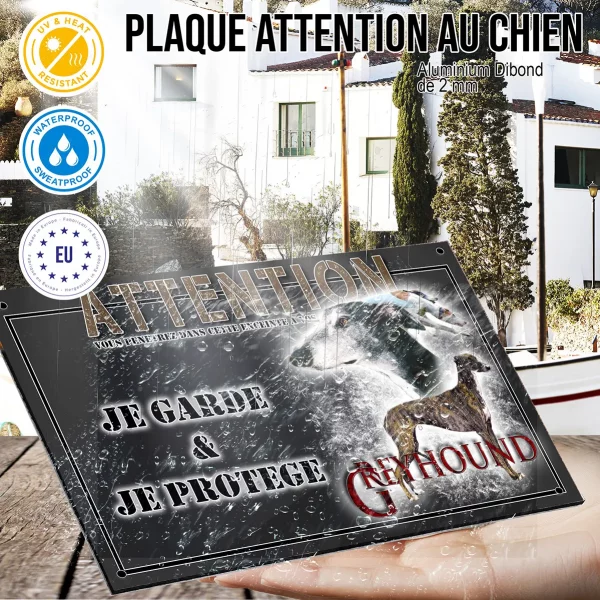 Panneau chien de garde Montage graphique de Greyhounds en profil et entier