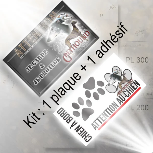 Plaque chien de chasse Montage graphique de Greyhounds en profil et entier