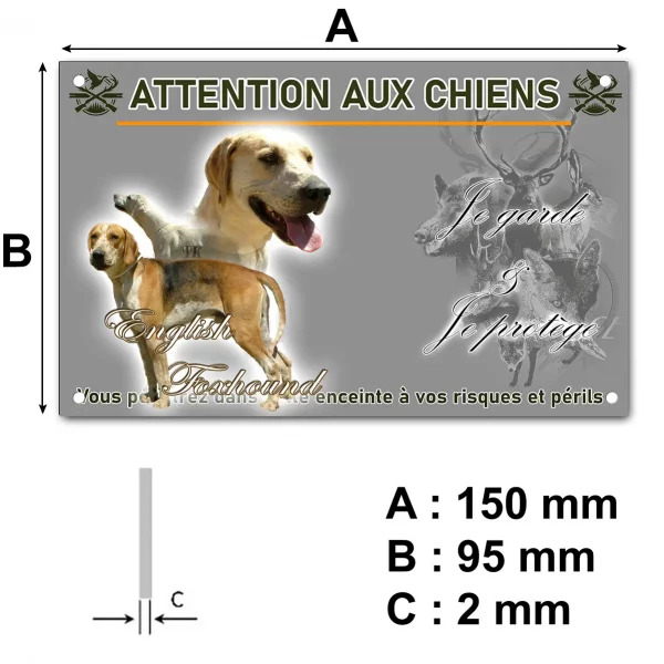 Plaque Deux English Foxhounds en pleine nature