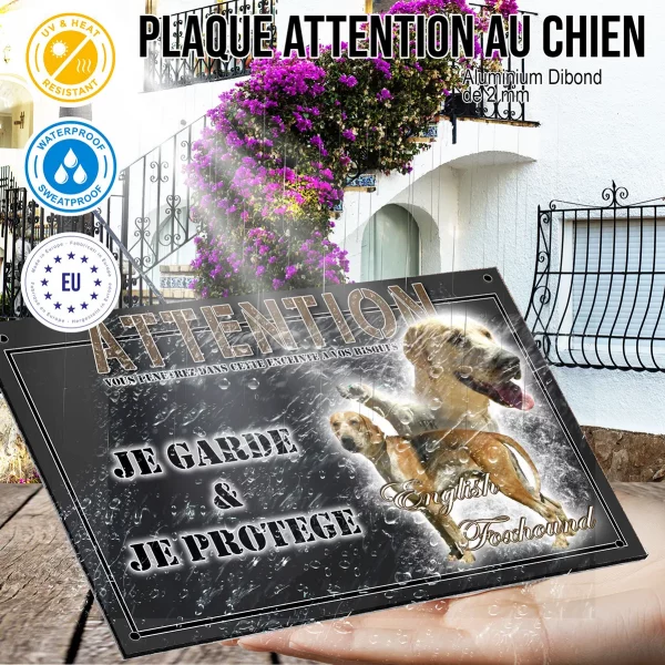 Panneau chien de garde Deux English Foxhounds en pleine nature