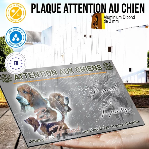 Panneau Visuel de Basset Hound avec trois chiens