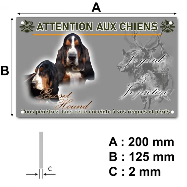 Panneau Deux Basset Hounds avec un fond coloré