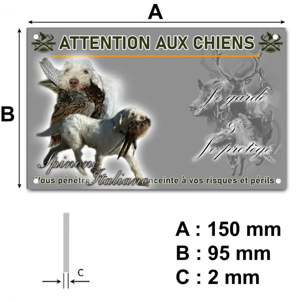 Plaque Spinone Italiano tenant un gibier dans sa bouche