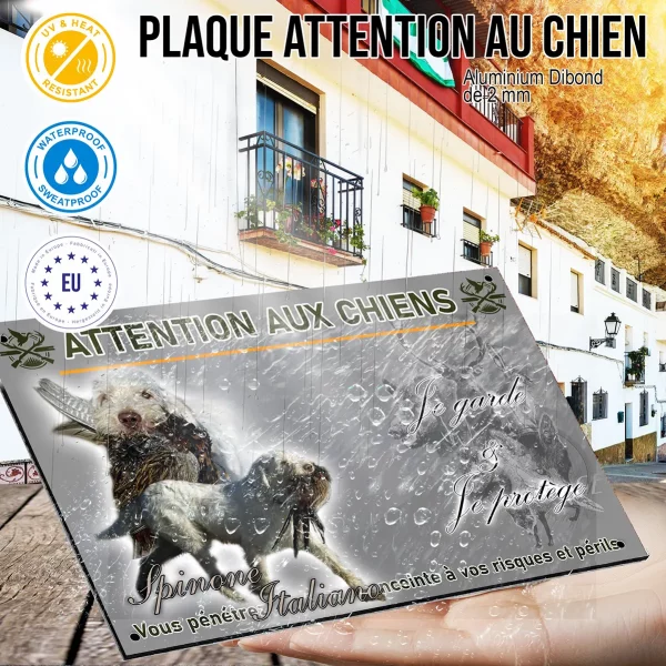 Panneau Spinone Italiano tenant un gibier dans sa bouche