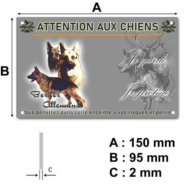Plaque Illustration d'un berger allemand avec texte