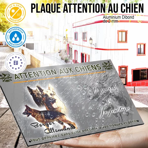 Panneau Illustration d'un berger allemand avec texte