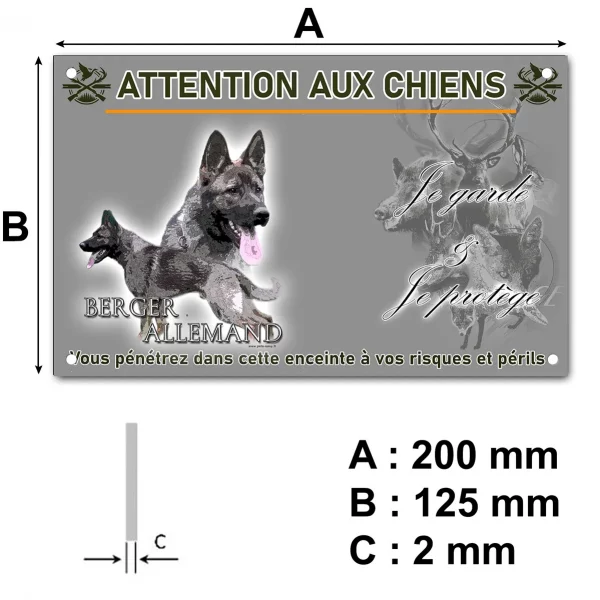 Panneau Illustration de deux chiens Berger Allemand