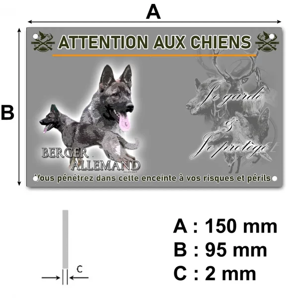 Plaque Illustration de deux chiens Berger Allemand