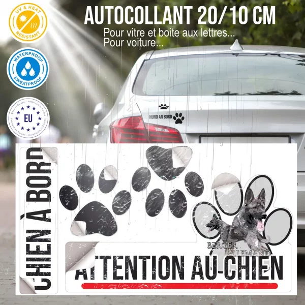 Plaque chien de garde Illustration de deux chiens Berger Allemand