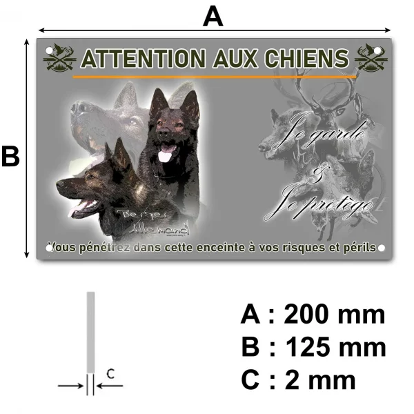 Panneau Illustration de 3 Bergers Allemands en détail