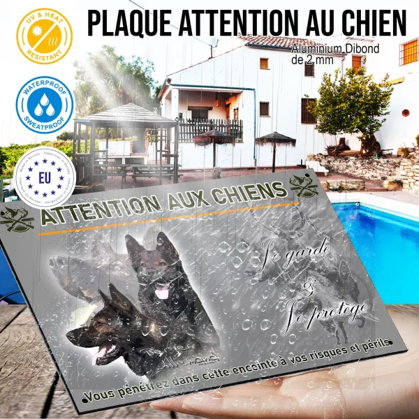 Panneau Illustration de 3 Bergers Allemands en détail