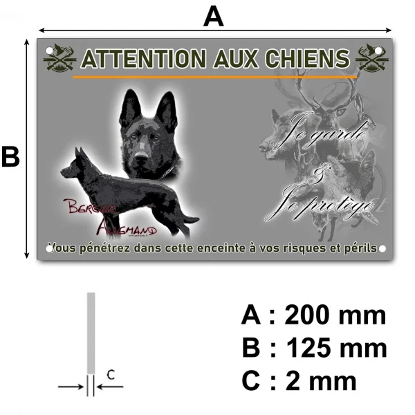 Panneau Illustration de deux Bergers allemands