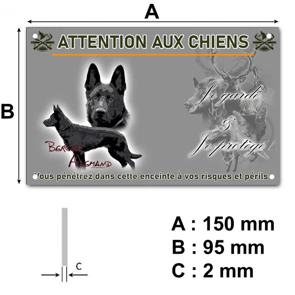 Plaque Illustration de deux Bergers allemands