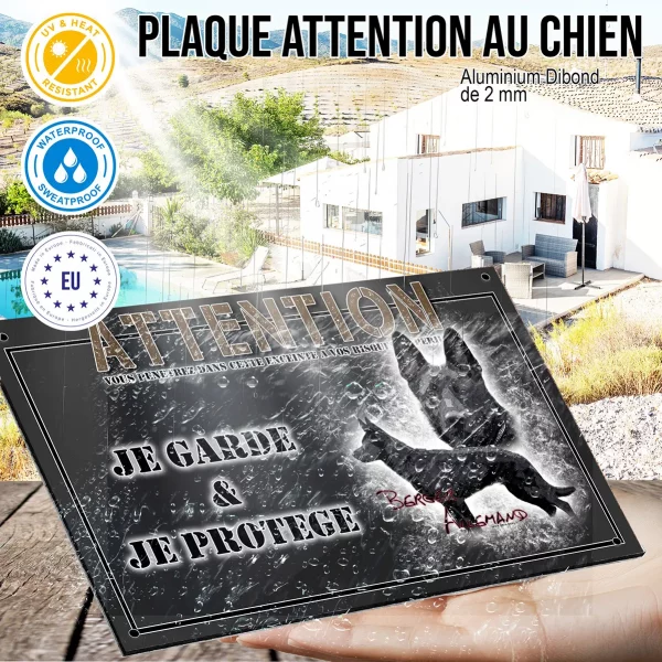 Panneau chien de garde Illustration de deux Bergers allemands