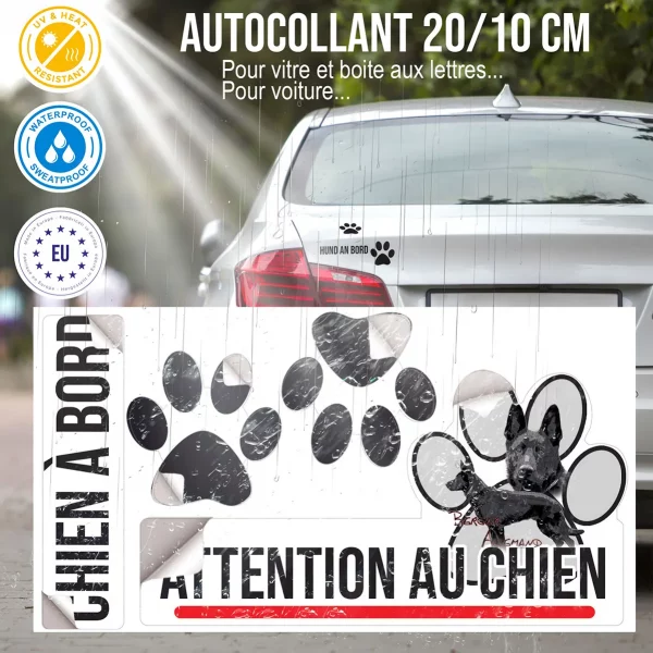 Plaque chien de garde Illustration de deux Bergers allemands