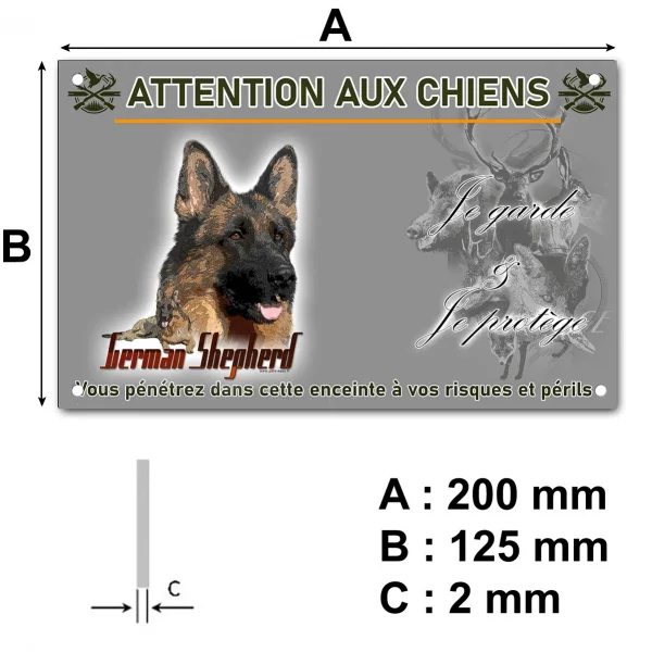 Panneau Illustration d'un Berger Allemand avec un chiot