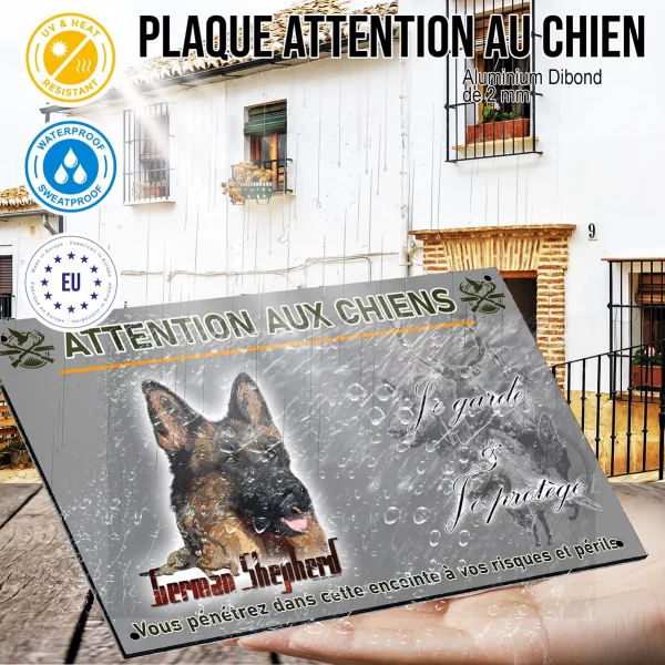 Panneau Illustration d'un Berger Allemand avec un chiot