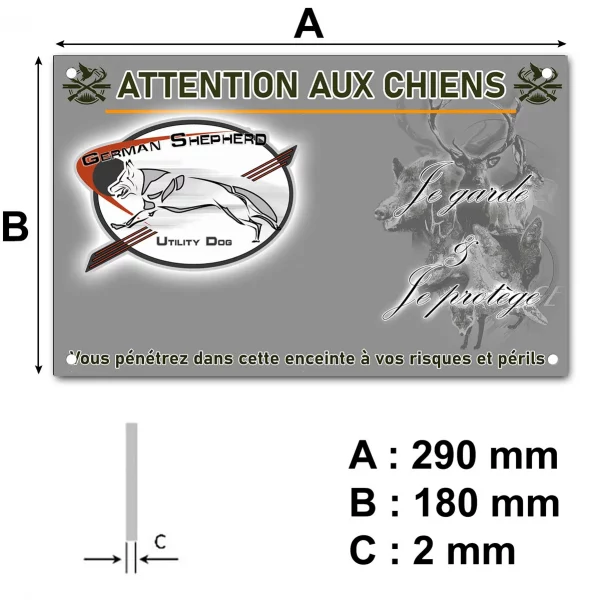 Pancarte Logo d'un Chien de Berger Allemand en mouvement