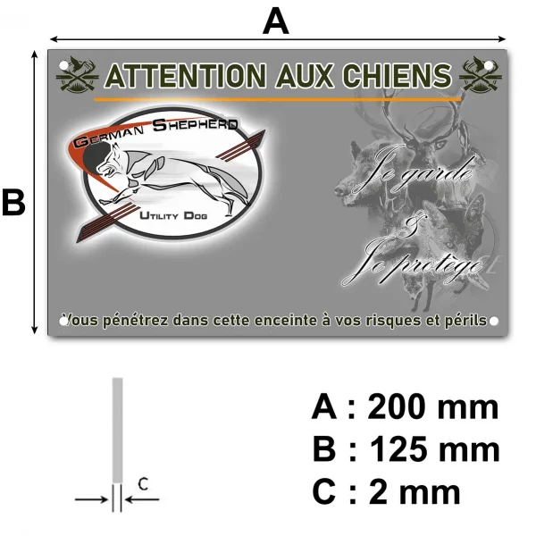 Panneau Logo d'un Chien de Berger Allemand en mouvement