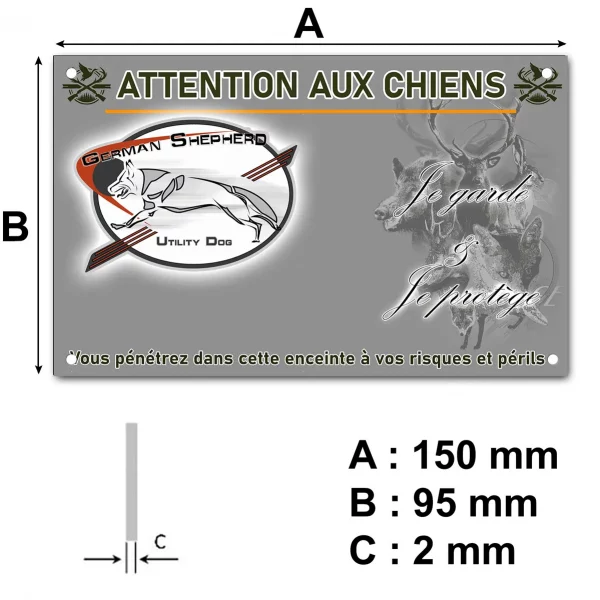Plaque Logo d'un Chien de Berger Allemand en mouvement