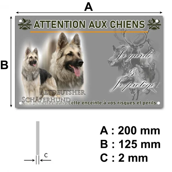 Panneau Altdeutscher Schäferhund en portrait et en profil