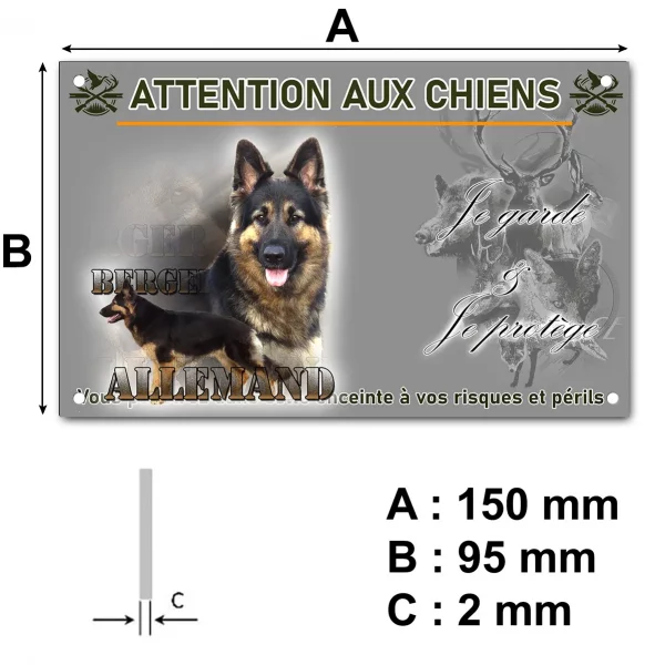 Plaque Berger Allemand avec texte en arrière plan