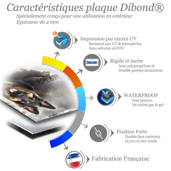 Je monte la garde Berger Allemand avec texte en arrière plan