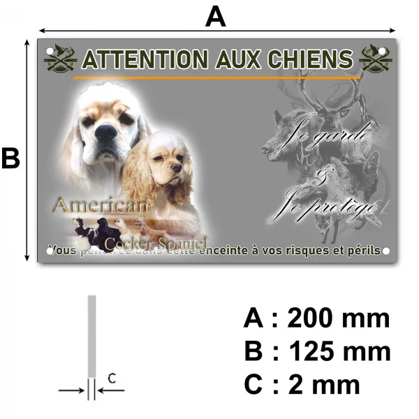 Panneau American Cocker Spaniel avec variations de robe