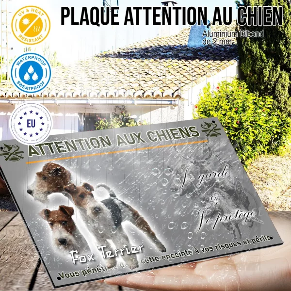 Panneau Trois Fox Terriers avec différentes poses et couleurs