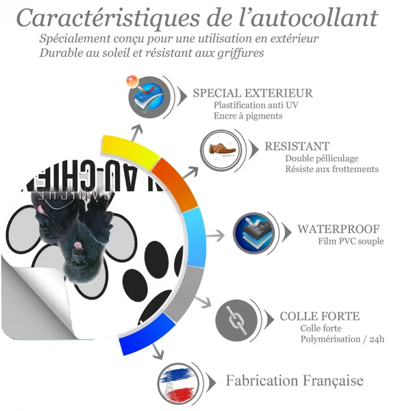 Chien a bord Trois caniches noirs sur fond blanc