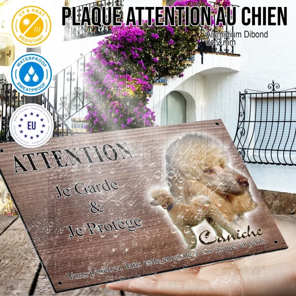 Panneau attention au chien Deux Caniches