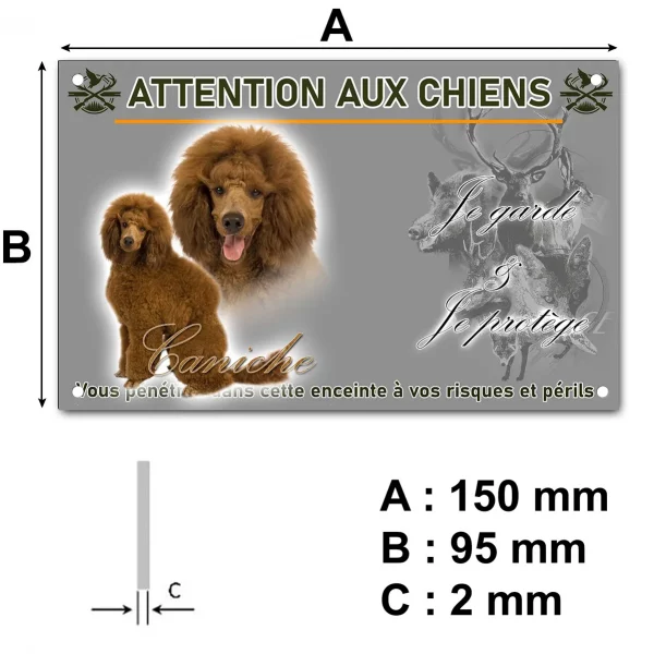 Plaque Deux caniches marron dans un design élégant