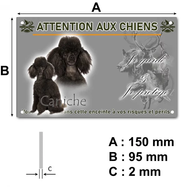Plaque Deux Caniches en portrait