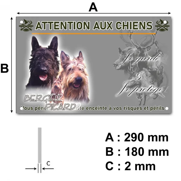 Pancarte Trois Berger Picard montrant leurs expressions amicales