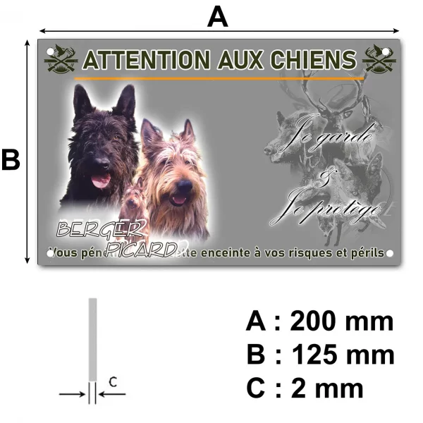 Panneau Trois Berger Picard montrant leurs expressions amicales