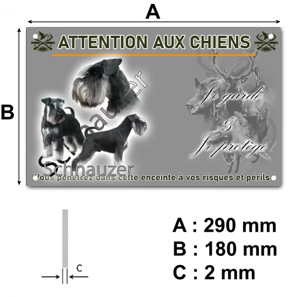 Pancarte Trois Schnauzers en différentes positions