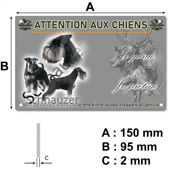 Plaque Trois Schnauzers en différentes positions